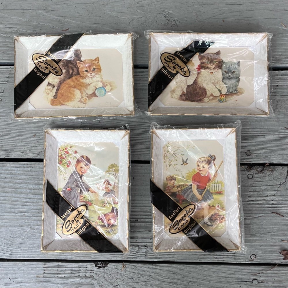 Vintage Soroka Framed Pictures set of 4